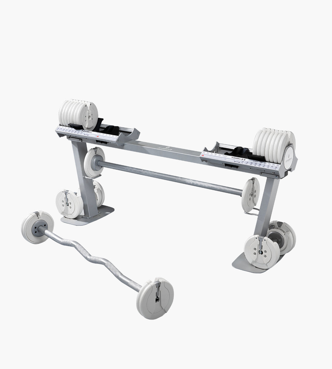 Max 45.3KG(100LB) Dumbbell to Barbell Converter (White)