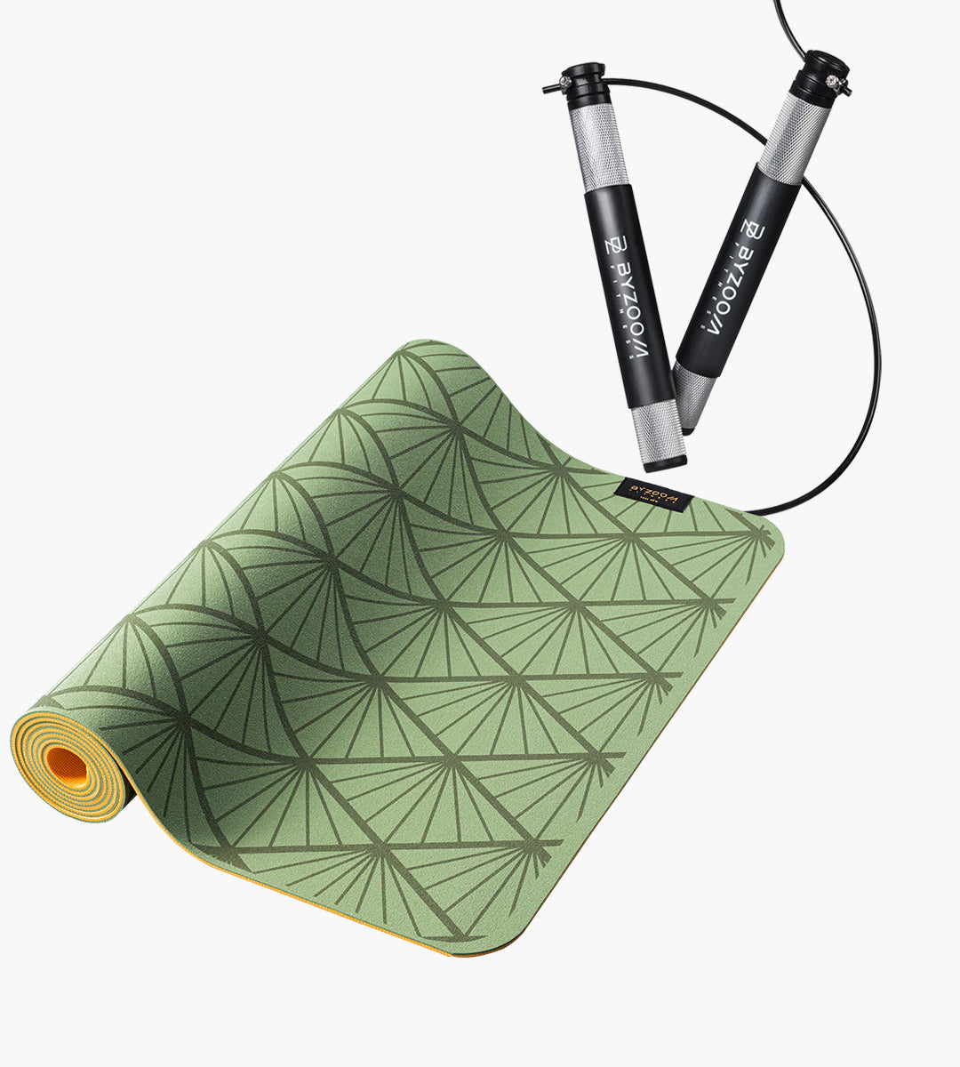 PVC yoga mat 5mm (green) + high-speed training jump rope