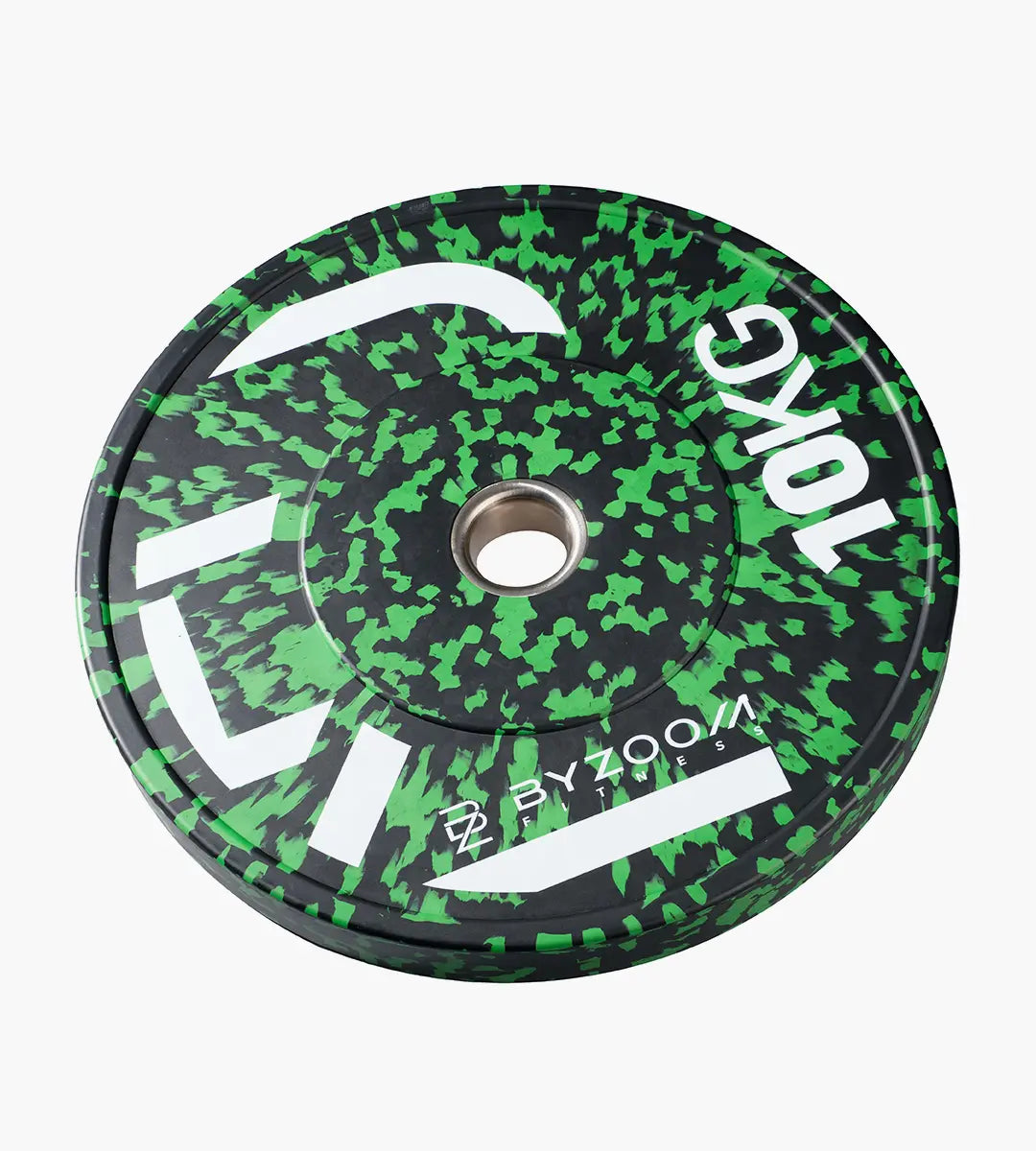 迷彩橡膠重量槓片-綠10kg（2入）