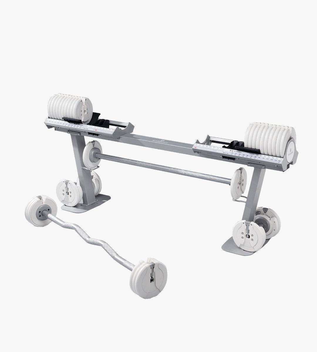 Pure Series Max 63.5kg(140LB)可調式槓鈴轉換架 for 34kg(75lb)可調式啞鈴(白)